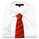 camisa con corbata roja
